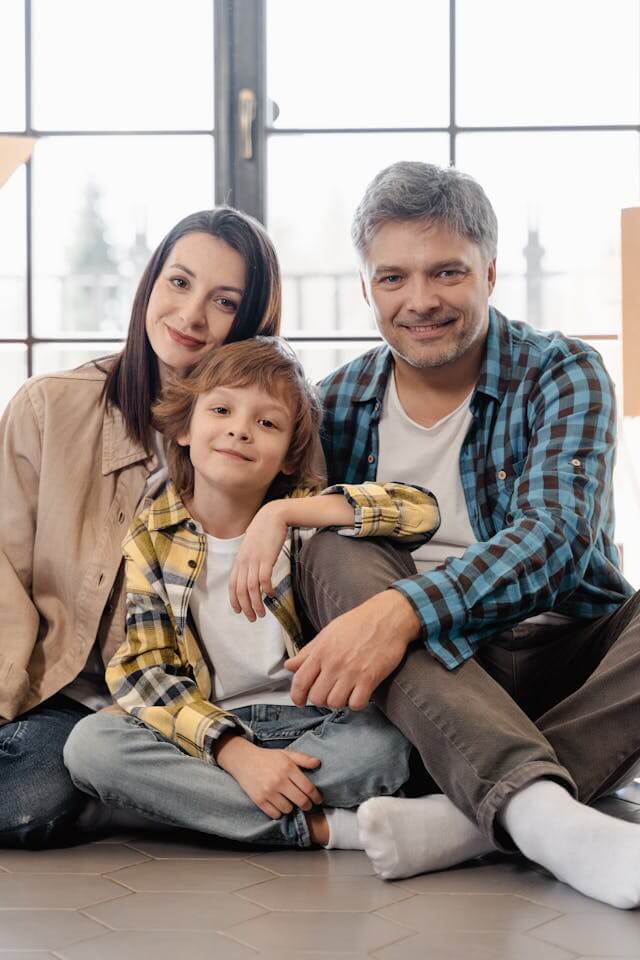happy family in new house