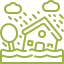 damaged house icon